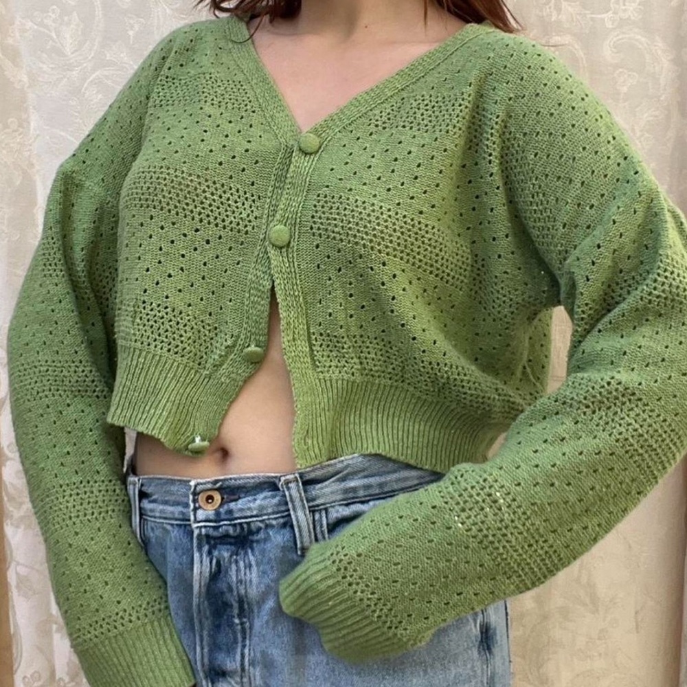 Green Knit Cardigan